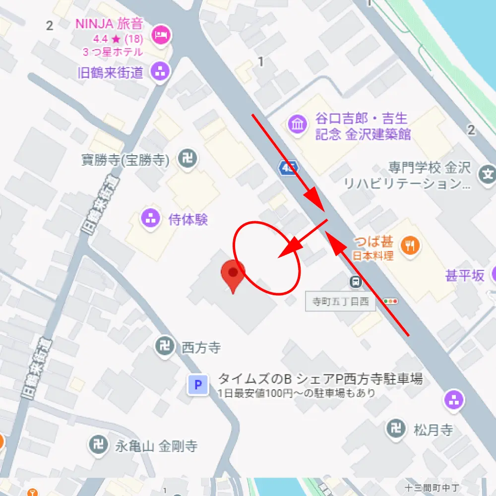 極楽寺駐車場の周辺地図